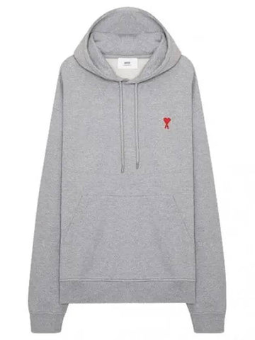 Chain Stitch Heart Logo Loopback Organic Cotton Hoodie Women - AMI - BALAAN 1