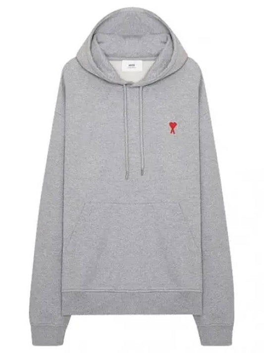 Chain Stitch Heart Logo Loopback Organic Cotton Hoodie Women - AMI - BALAAN 1