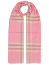 Check Wool Silk Muffler Pink - BURBERRY - BALAAN.