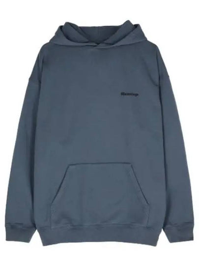 Logo Cotton Hoodie Washed Blue - BALENCIAGA - BALAAN 2