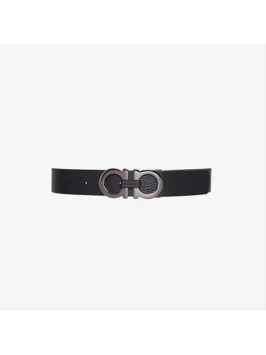 Reversible Gancini Belt Black Hickory - SALVATORE FERRAGAMO - BALAAN 2