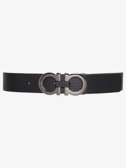 Reversible Gancini Belt Black Hickory - SALVATORE FERRAGAMO - BALAAN 2