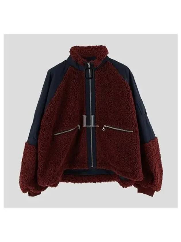 Color Block Jacket Fleece Track Zip-Up Jacket Navy Burgundy - JW ANDERSON - BALAAN 2