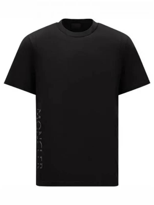 8C00036 829H8 999 Slit Logo Cotton Round Short Sleeve T shirt Black Men s TJ 271654 - MONCLER - BALAAN 1