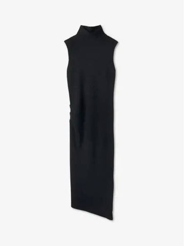 High Neck Sleeveless Knit Midi Dress Black - HELMUT LANG - BALAAN 1