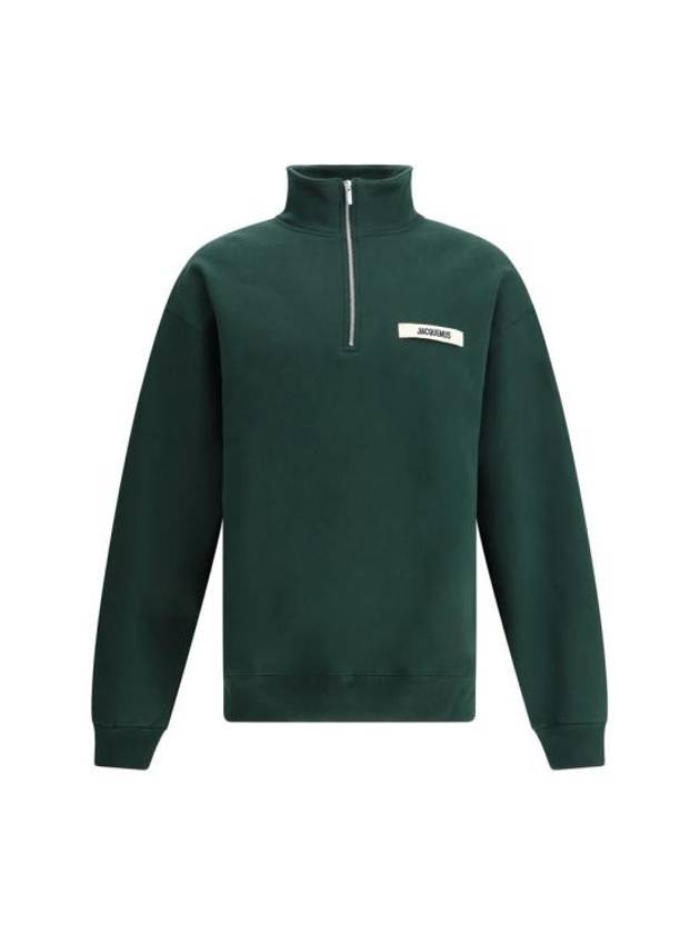 La Croisiere The Gros Grain Zipped Rollneck Sweatshirt Green - JACQUEMUS - BALAAN 1