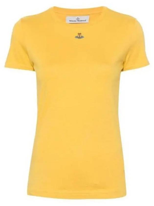 Embroided ORB Peru Short Sleeve T-Shirt Yellow - VIVIENNE WESTWOOD - BALAAN 2