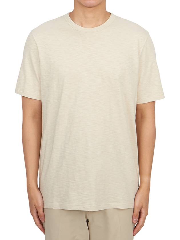 Men's Essential Cosmos Short Sleeve T-Shirt Beige - THEORY - BALAAN 2