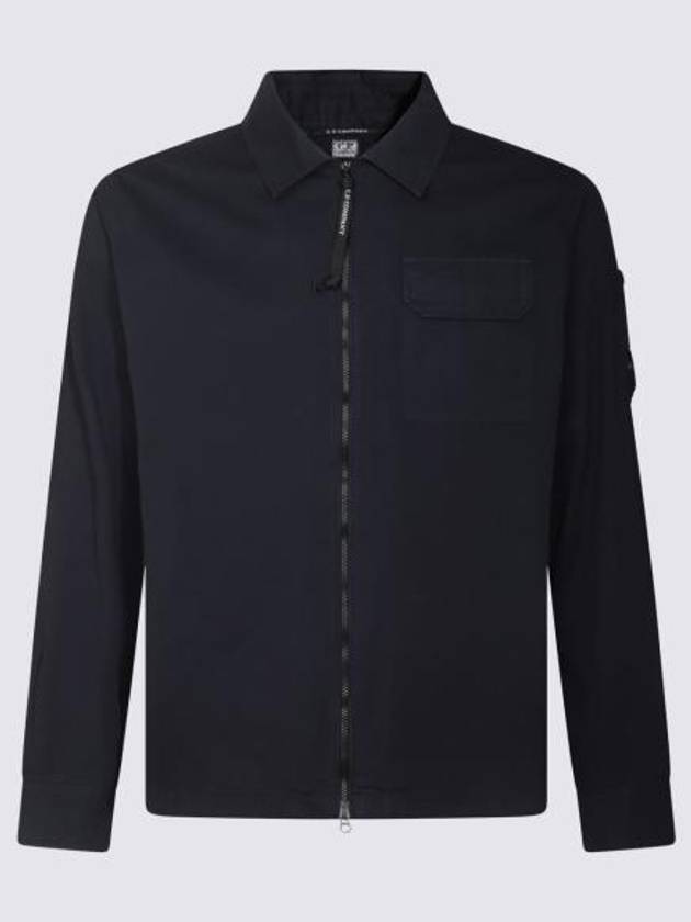 Full Zip Over Long Sleeve Shirt Blue - CP COMPANY - BALAAN 2