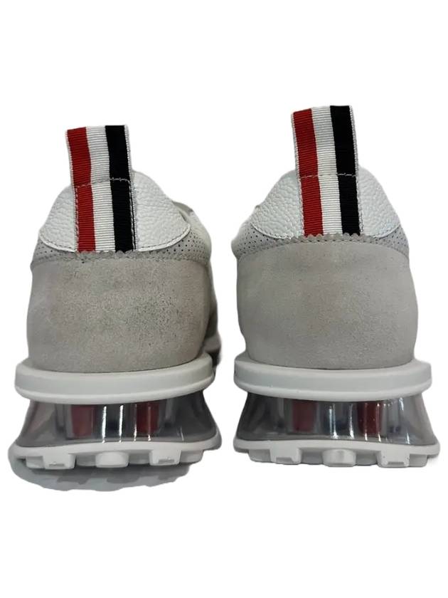 Vitello Calf Leather Clear Sole Tech Runner Sneakers White - THOM BROWNE - BALAAN 4