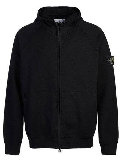 Wappen Patch Cotton Hooded Jacket Black - STONE ISLAND - BALAAN 2