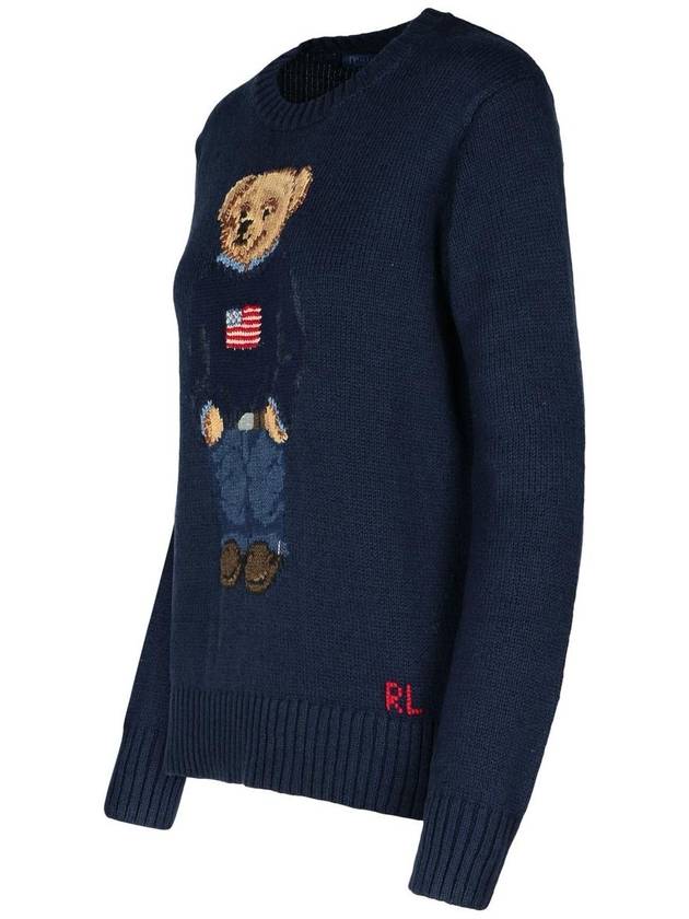 Bear Crew Neck Knit Top Navy - POLO RALPH LAUREN - BALAAN 3