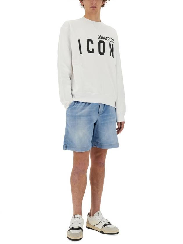 Icon Logo Crew Neck Sweatshirt White - DSQUARED2 - BALAAN 3