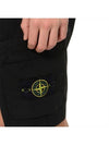 Light Stretch Cotton Bermuda Shorts Black - STONE ISLAND - BALAAN 4