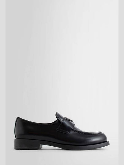 Triangle Logo Brush Leather Loafers Black - PRADA - BALAAN 2