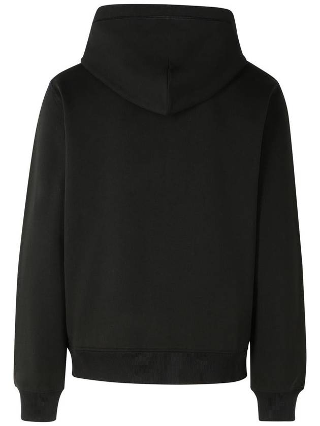 Logo Plaque Zipper Hoodie Black - DOLCE&GABBANA - BALAAN 4