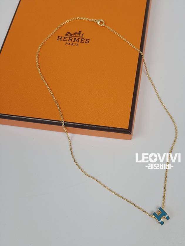 Pop H Pendant Mini PopAche Necklace Necklace Blue Jeans Yellow Gold - HERMES - BALAAN 6