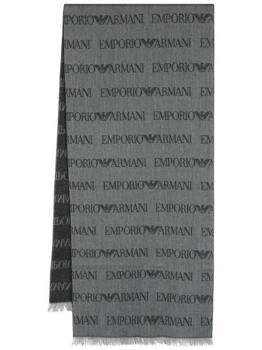 Monogram Pattern Knit Scarf 625060CC786 - EMPORIO ARMANI - BALAAN.