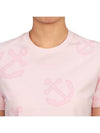 Women's Anchor Logo Round Short Sleeve T-Shirt Pink - THOM BROWNE - BALAAN 7