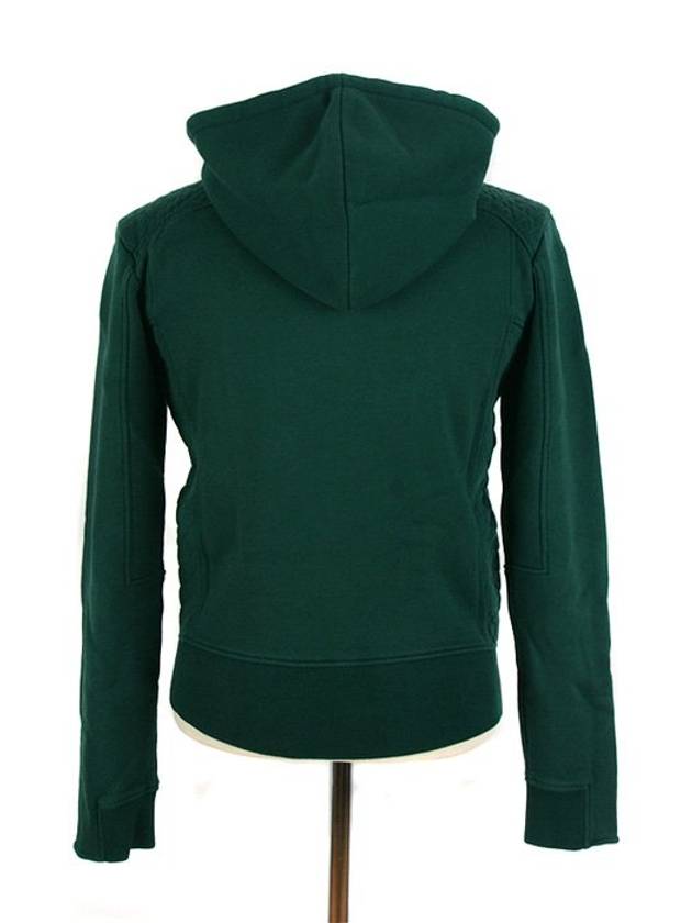 Rider Quilting Cotton Zip Up Hoodie Green - BALMAIN - BALAAN 4