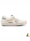 Superstar Glitter Shearling Low Top Sneakers Beige - GOLDEN GOOSE - BALAAN 2