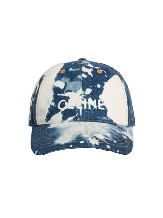 Embroidered Logo Cloudy Horizon Denim Ball Cap Blue - CELINE - BALAAN 1