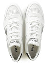 Downtown Triagle Logo Leather Low Top Sneakers White - PRADA - BALAAN 5