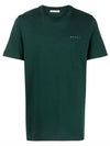 Logo Cotton Short Sleeve T-Shirt Green - MARNI - BALAAN 2