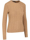 Embroidered Logo Pony Cable Knit Top Beige - POLO RALPH LAUREN - BALAAN 4