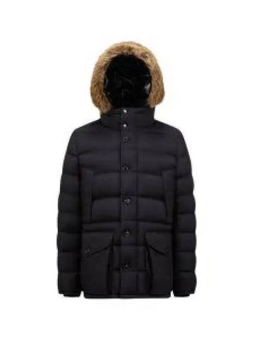 Clooney Men s Fur Padded Jacket Navy 1C00010 596K7 776 1335417 - MONCLER - BALAAN 1