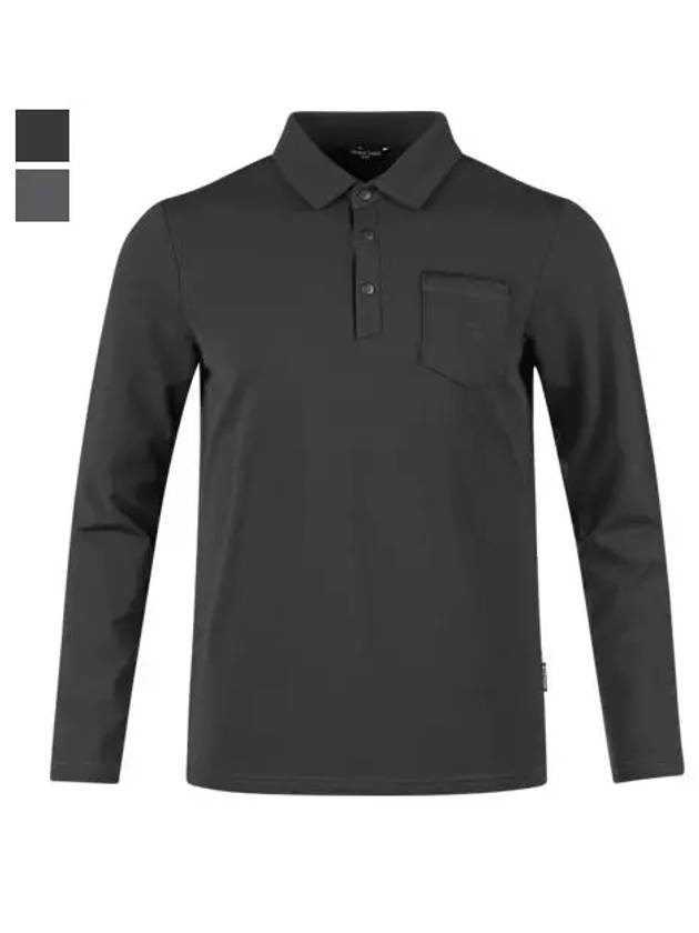 Arnaldo Bassini Men s Pocket Brushed Long Sleeve Golf Shirt ABMTS43304 - LUX GOLF - BALAAN 4