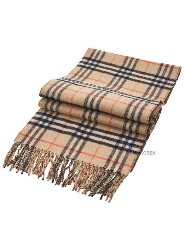 Check Reversible Cashmere Scarf Brown Sand - BURBERRY - BALAAN 4