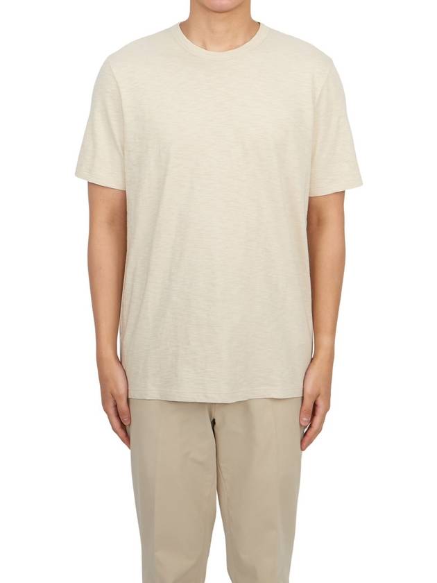 Men's Essential Cosmos Short Sleeve T-Shirt Beige - THEORY - BALAAN 2