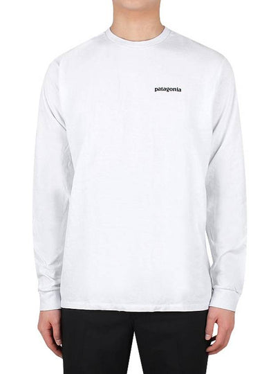 P6 Logo Responsibili Long Sleeve T-Shirt White - PATAGONIA - BALAAN 2