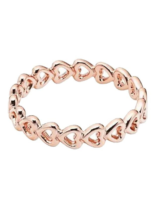 Linked Love Heart Ring Rose Gold - PANDORA - BALAAN 1