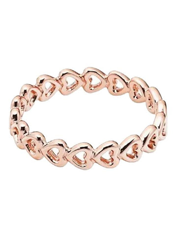 Linked Love Heart Ring Rose Gold - PANDORA - BALAAN 1