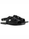 Men's Interlocking G Leather Sandal Black - GUCCI - BALAAN.