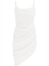 La Robe Saudade Asymmetric Draped Midi Dress White - JACQUEMUS - BALAAN 2