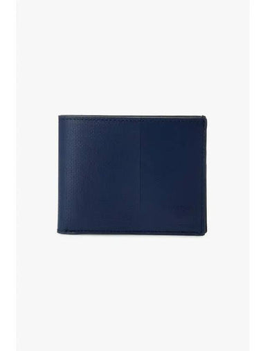 Textured Leather Bifold Wallet Navy - PAUL SMITH - BALAAN 1