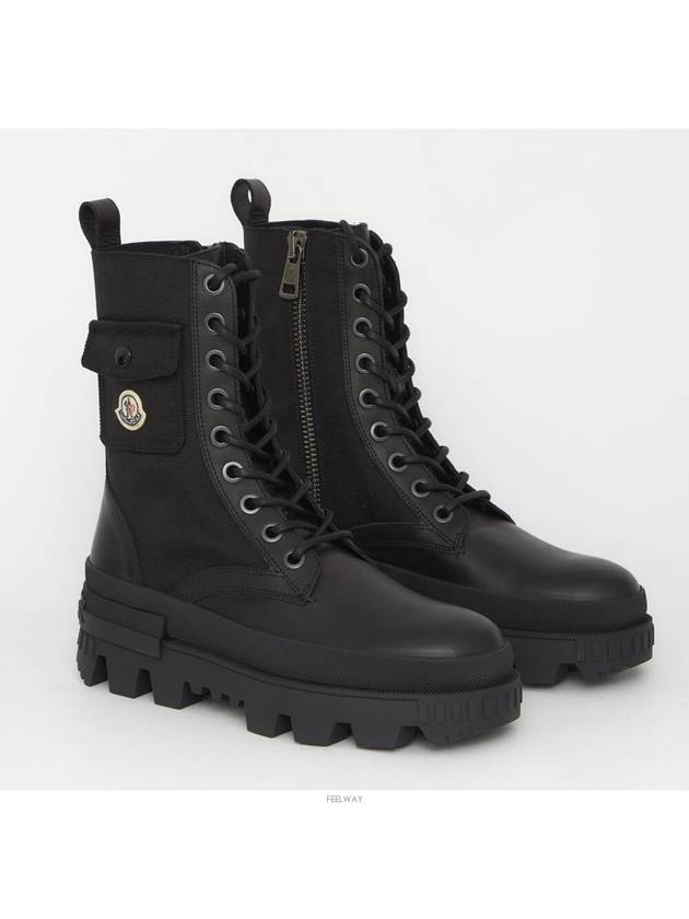 Konture Pocket Logo Patch Walker Boots Black - MONCLER - BALAAN 4