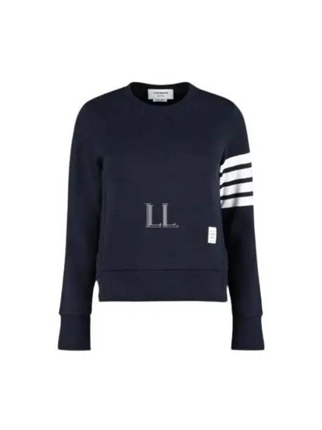 4-Bar Striped Waffle Wool Cashmere Pullover Knit Top Navy - THOM BROWNE - BALAAN 2