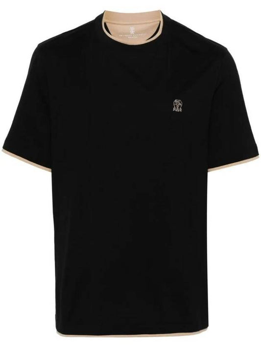 Short Sleeve T-Shirt Black - BRUNELLO CUCINELLI - BALAAN 1