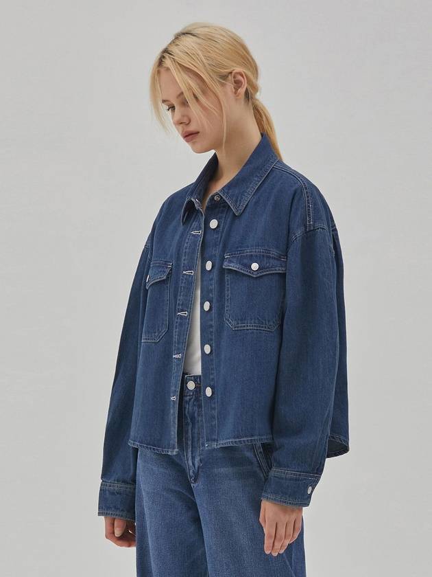 Denim Pocket Crop Jacket Indigo - RYUL+WAI: - BALAAN 2