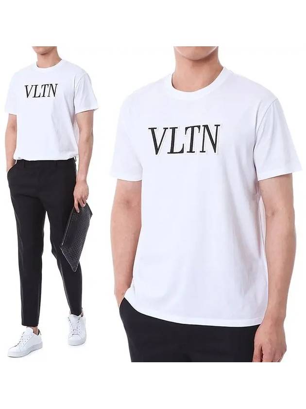 VLTN Logo Short Sleeve T-Shirt White - VALENTINO - BALAAN 2