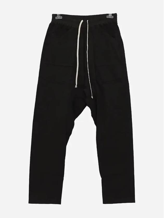 Drop Crotch Organic Cotton Track Pants Black - RICK OWENS - BALAAN 3