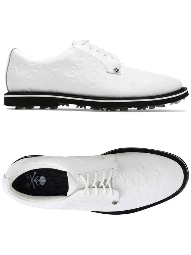 Debossed Skull Galliventer Leather Spike Shoes White - G/FORE - BALAAN 2