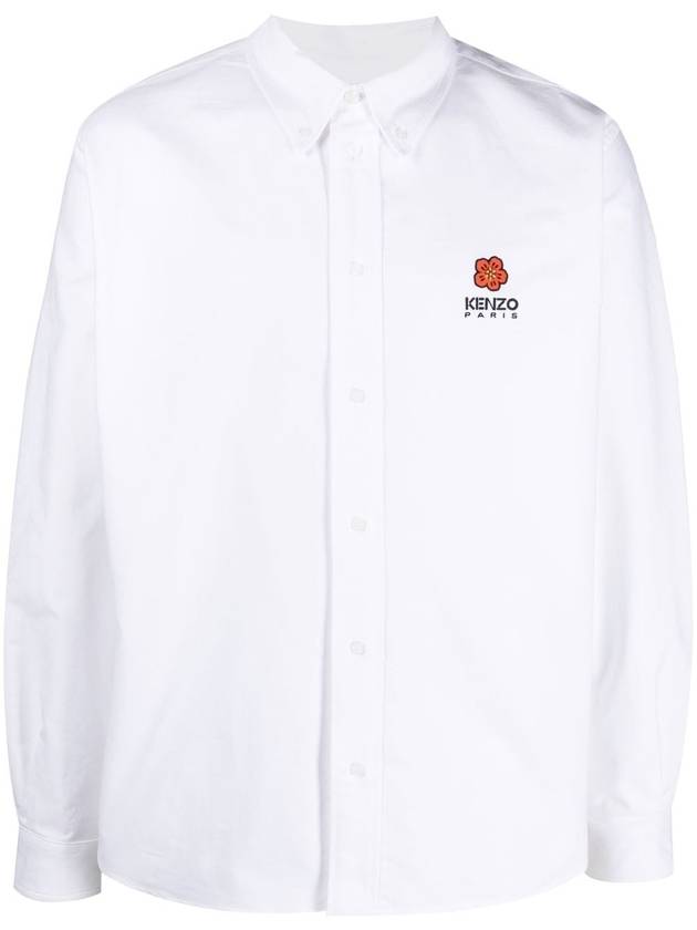 Boke Flower Crest Long Sleeve Shirt White - KENZO - BALAAN 2