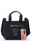 Logo Tag Zipper Mini Tote Bag Black - KENZO - BALAAN.