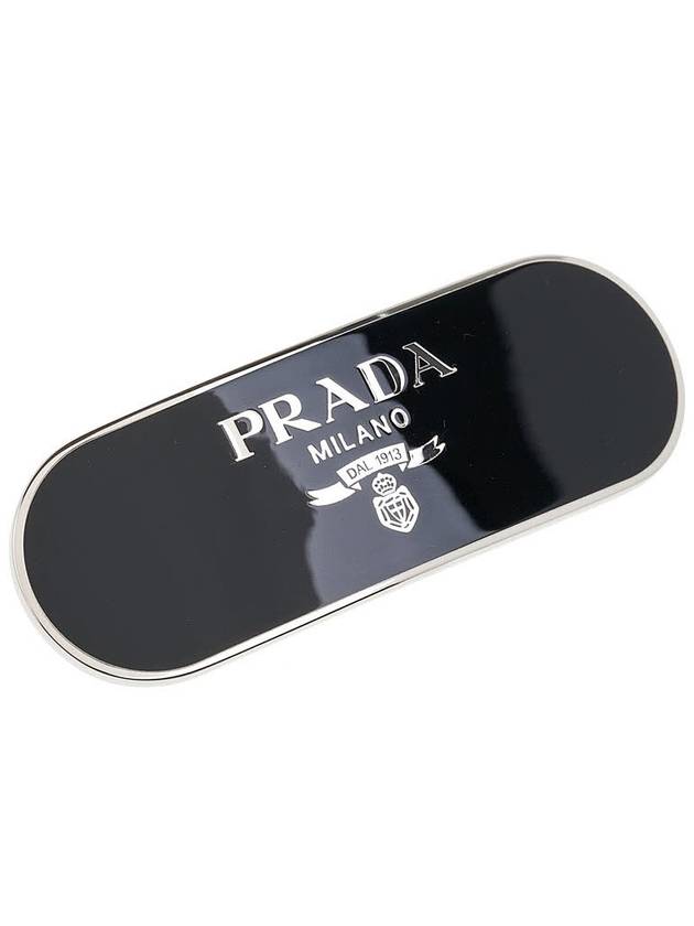 Round Metal Hair Clip Black - PRADA - BALAAN 4