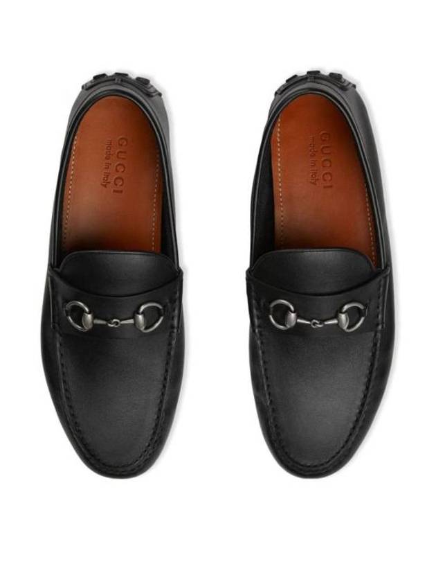 Horsebit Leather Driving Shoes Black - GUCCI - BALAAN 4